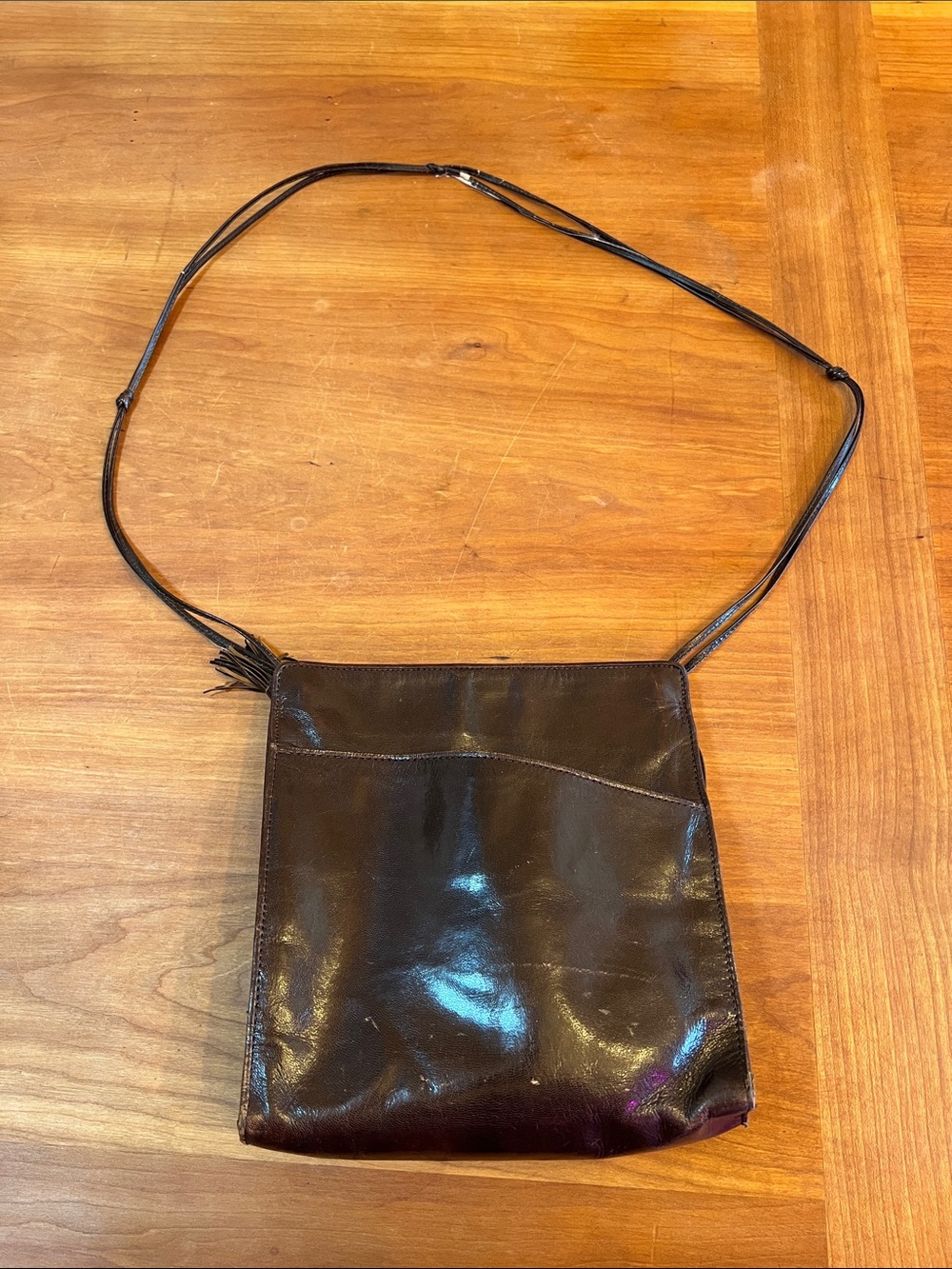 Vintage Bottega Veneta Brown Leather Crossbody Bag